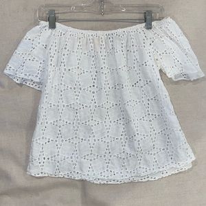 Eyelet Off The Shoulder Top